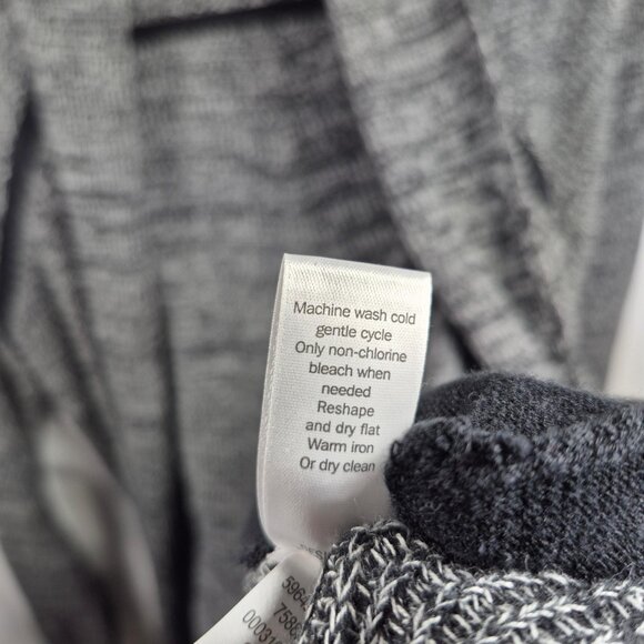 Athleta Sweater Womens L Gray Black Linen Blend Cardigan Open Front Long Sleeve - Picture 7 of 8